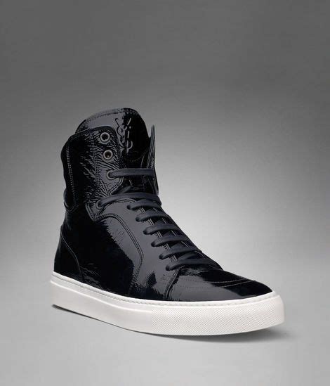 ysl malibu high top sneaker in black patent leather|Yves Saint Laurent Malibu High.